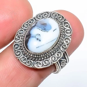 Dendritischer Opal - Brasilien versilberter Schmuck Fine Art Ring Gr.7,5 F2581 - Bild 1 von 3