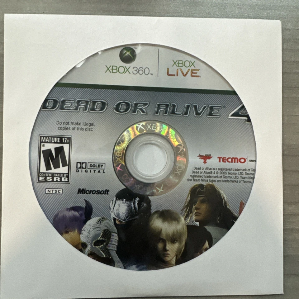 Dead or Alive 4 (Microsoft Xbox 360, 2005) Disc Only Cleaned/Tested - Image 1 of 1
