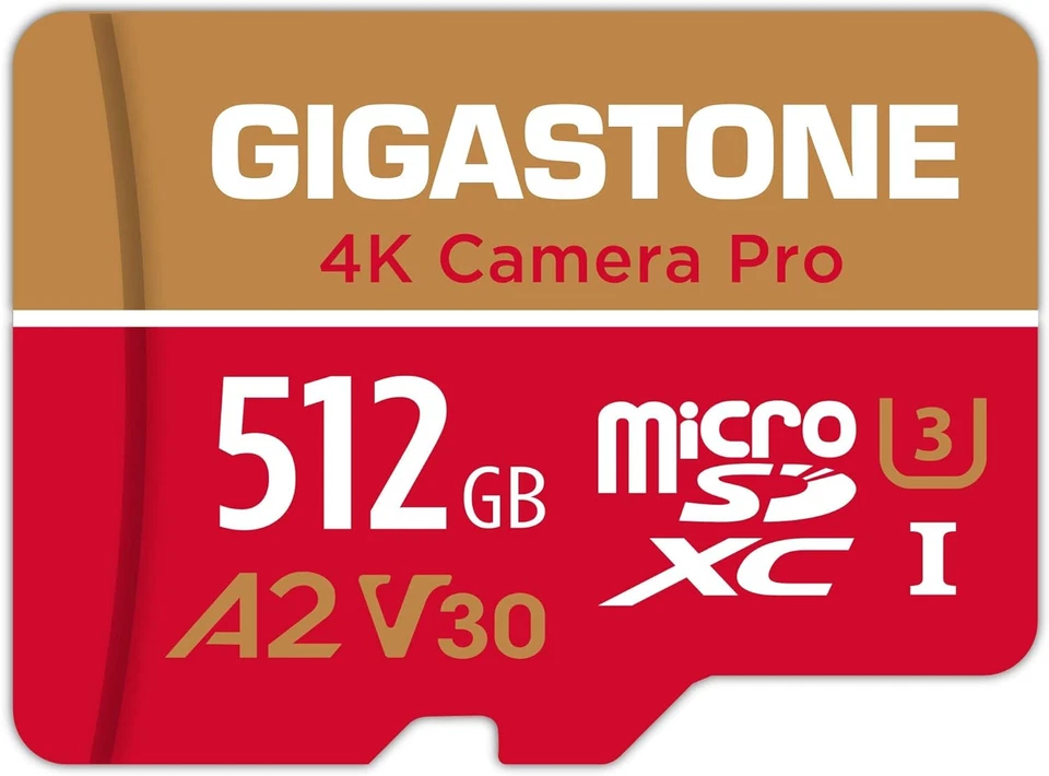 [5-Yrs Free Data Recovery] GIGASTONE 512GB Micro SD Card, 4K Camera Pro, A2 V30 - Image 1 of 4
