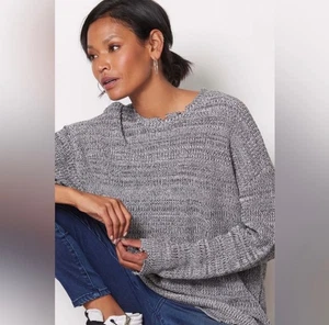 Suéter Pistola Eve Negro Blanco Envejecido Cuello Redondo Talla Mediana - Imagen 1 de 9