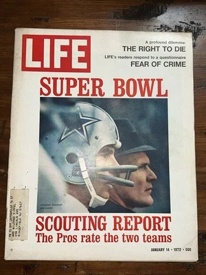Life Magazine Jan 14, 1972 Football Super Bowl Scouting Free of Crime - image 1 of 2