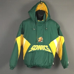 Giacca Anorak Vintage 1994 Starter Seattle Sonics NBA Taglia M con cappuccio - Foto 1 di 12