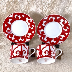 Hermes Teetasse Untertasse Balcon du Guadalquivir Porzellan Geschirr zwei Sets - Bild 1 von 14