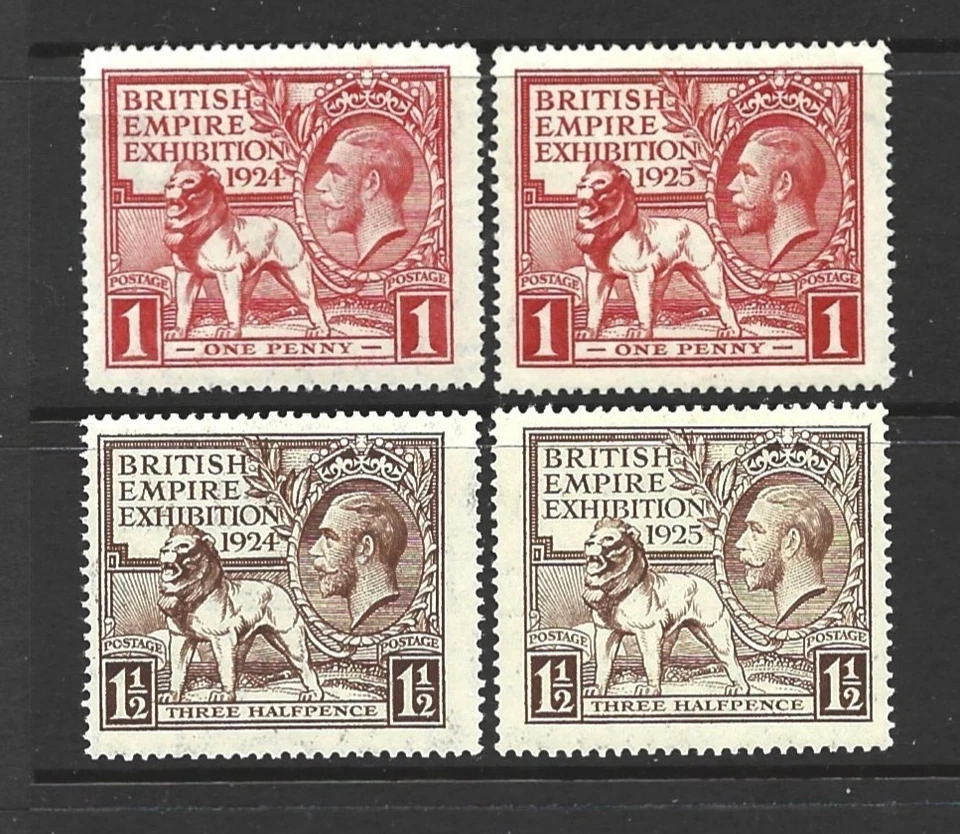GB KGV Exposición Imperio Británico 1924/25 Set MNH Sg430-431 SG432-433 Foto 1 de 1