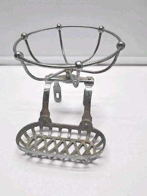 Jabonera cromada vintage con soporte de esponja para bañera con garra Foto 1 de 4