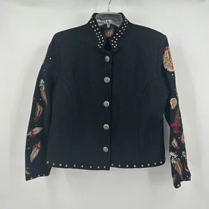 Vintage Gordon & James Damen Western Wolljacke Größe L bestickt Nieten - Bild 1 von 7