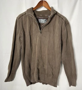 Vintage BKE Mens XL 1/4 Zip Pullover Cotton Athletic Fit Brown Y2K Preppy Grunge - Picture 1 of 7