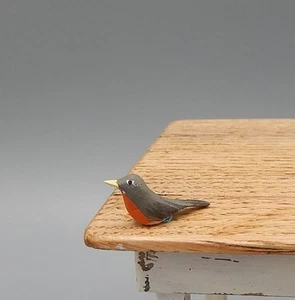 Vintage OOAK Barbara Ann Meyer Robin Bird Artisan Dollhouse Miniature 1:12 - Picture 1 of 8