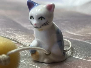 Vintage blau weiß Katze Tropffänger für Teekanne Kätzchen Katze Schwamm - Bild 1 von 8