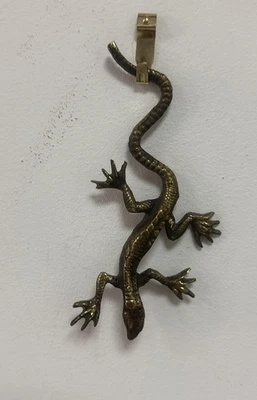 Salamandre En Bronze Ancienne - Photo 1/4