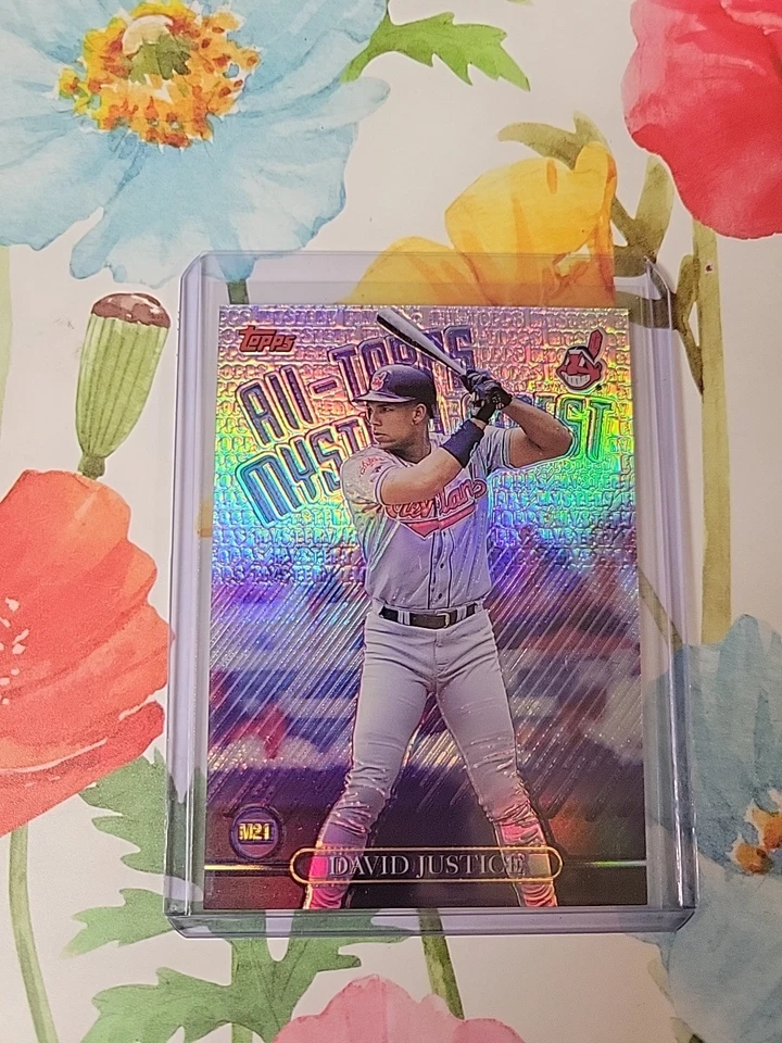 1999 Topps Mystery Finest David Justice Refractor SP - Image 1 of 2