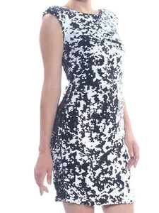 BETSY & ADAM Womens New 1128 Black Sequined Sleeveless Sheath Dress 2 - Picture 1 of 6