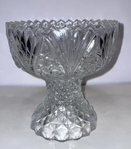 Anchor Hocking Early American Prescut Star of David Footed Compote Dish 4.5” - Picture 1 of 9
