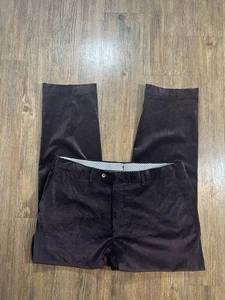 Pantalones de vestir Valentini para hombre 38x30 borgoña pana cachemir Italia - Imagen 1 de 12