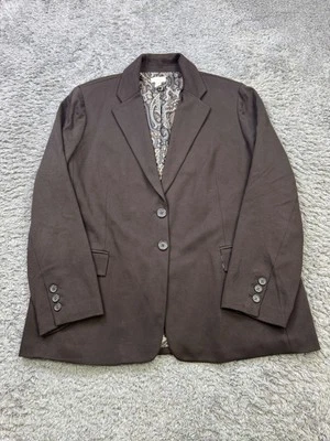 Chicos Jacket Women XL Brown Paisley Linen Sports Coat Career Suit Blazer - Image 1 of 4