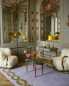 Hand-Tufted Climbing Vine Lilac Rug Hand Made Rugs Carpets For Bedroom - Picture 1 of 4