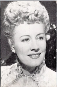 Vintage 1948 Irene Dunne Black & White Portrait Ad Postcard Hallmark Show - Bild 1 von 2