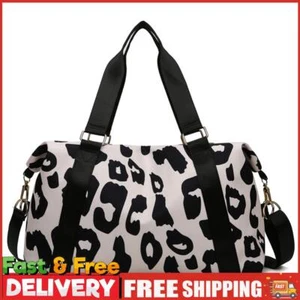 Cow Print Luggage Bag Large Capacity Waterproof Shoulder Bag for Fitness (Black) - Picture 1 of 12
