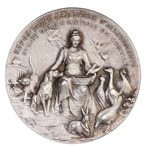 MEDAGLIA MILANO Premio Corriere della Sera 1900 Esposizione Cani Gatti e Animali - Imagen 1 de 2