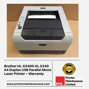 Brother HL-5340D HL 5340 A4 Duplex USB Parallel Mono Laser Printer + Warranty - Picture 1 of 1