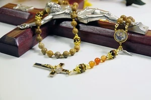 Saint Vincent Ferrer Royal Limited Edition Relic Rosary with 18K Gold plating - Picture 1 of 4