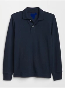 School Uniform Polo for Boys Navy Blue- Size 6/7 Long Sleeve set of 2 - Picture 1 of 2