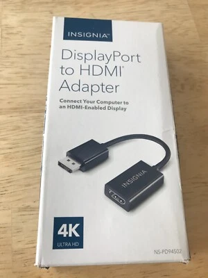 Insignia NS-PD94502 DisplayPort to HDMI Adapter NEW IN BOX Connect Computer HDMI - Image 1 of 4