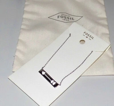 FOSSIL Damenkette Kette + Anhänger Pfeil silberfarben Stainless Steel NEU - Bild 1 von 3