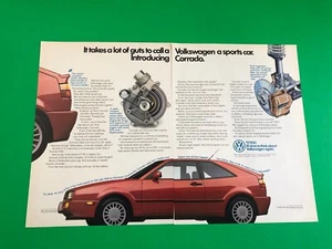 1989 1990 VOLKSWAGEN CORRADO VR6 VW VINTAGE PRINT AD ADVERTISEMENT 2 PAGE - Picture 1 of 1