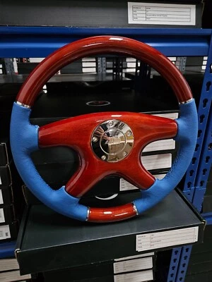 RAPTOR 15" VOLANTE MADERA CUERO AZUL Foto 1 de 4