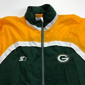 NFL Pro Line Starter Green Bay Packers 2XL Nylon Zip Thin Lightweight Jacket