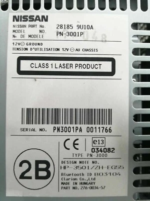 NISSAN RADIO CODE CLARION STEREO UNLOCK CODE ALL MODELS PIN CODE (FAST SERVICES) - Image 1 of 4