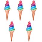 5pcs Inflatable Ice Cream Prop Ice Cream Cone Party Prop Inflatable Toy Party