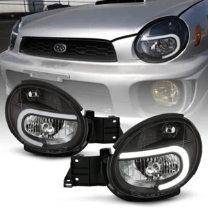 For 2002-2003 Subaru Impreza Outback WRX RS TS Black LED Tube Headlights Pair - Bild 1 von 7
