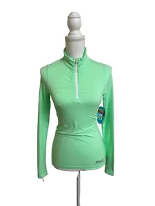 NWT Fila Sport Women's XS Mint Bliss 1/4 Zip Pullover Running Long Sleeve Top - Picture 1 of 6
