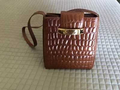 Bolsa Genny crocodilo simulado feita na Itália - Imagem 1 de 4