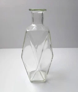 Vintage Seagramme sechseckige Klarglas Whisky Schnaps Dekanter Flasche D-126 Mark - Bild 1 von 12