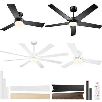 42-72'' Flush Mount LED Ceiling Fan with Light Remote 6+1 Speeds, 3CCT, Dimmable - Image 1 of 4