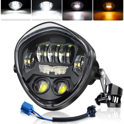 60W LED Motorcycle Headlight Black For Victory Cross Country Magnum Hammer Vegas - Image 1 of 4