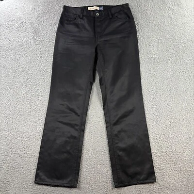 Vintage Y2K Gap Bootcut Pants Womens 8 Shiney Glossy 5-Pocket Jeans Moto Biker - Image 1 of 4