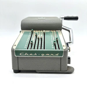 Macchina da stampa vintage Safeguard Chek-Gard verde a scacchi testata e funziona - Foto 1 di 6