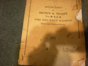 brown & sharp screw machine repair parts booklet - Picture 1 of 4