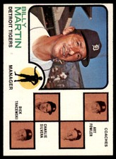 1973 TOPPS* BILLY MARTIN/ART FOWLER/JOE SCHULTZ/CHARLIE SILVERA/DICK TRACEWSKI
