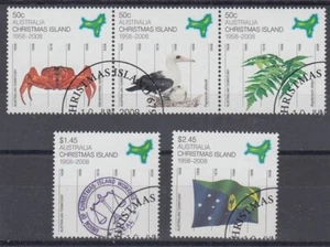 CHRISTMAS ISLAND 2008 50th ANNIVERSARY AUST TERRITORY SET x5 USED (ID203/D63731) - Picture 1 of 1