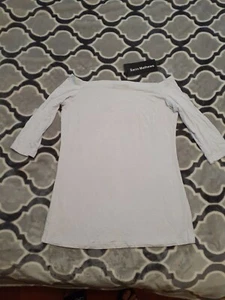 Sarin Mathews Womens Off The Shoulder Long Sleeve Tops Slim Fit Blouse Shirts S - Picture 1 of 2