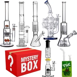 1Pc Random Style Blind Box Glass Bong Bubbler Smoking Water Pipe Thick Hookahs - Picture 1 of 7