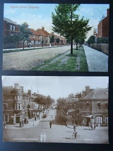 Lincolnshire 2 x SKEGNES inc Algitha Road 1904 y 1921 postal de Valentine - Imagen 1 de 7