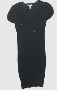 Speechless Sweater Dress Girl M Black Knit Sequins Short Sleeve Party Holiday - Picture 1 of 15