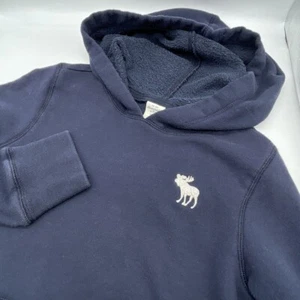 Abercrombie Fitch Hoodie Youth Large Blue Moose Logo Athletic Fit Kangaroo Y2K - Picture 1 of 11