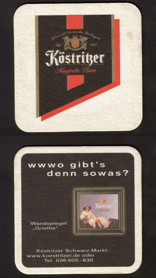 Bierdeckel - Coaster , Brauerei Köstritzer , Bad Köstritz/Thüringen #589# - Bild 1 von 1